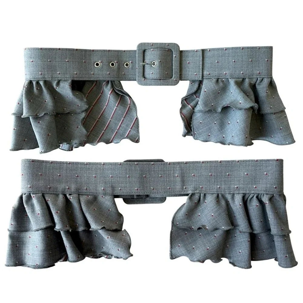 Twee Ruffled Grey Belt - Picture 1 of 3